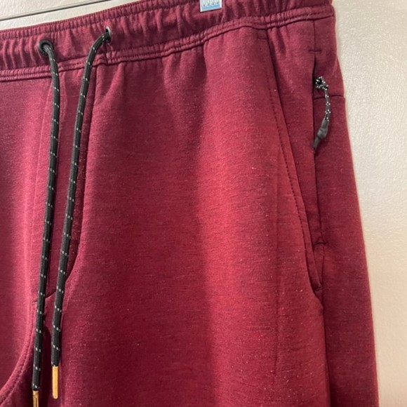 American Eagle Maroon Fleece Elastic Drawstring Waist Jogger Pants Size Large - Picture 3 of 13